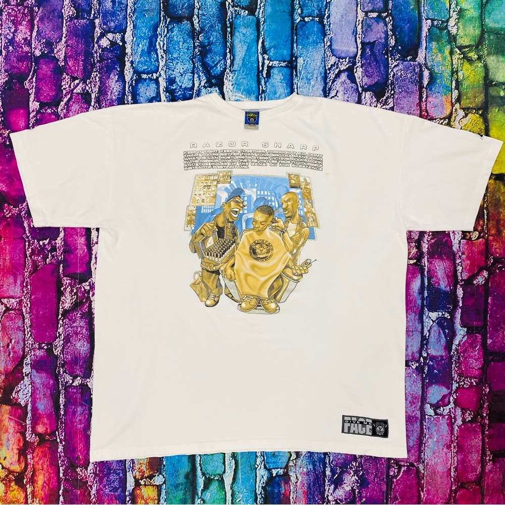 Vintage Y2K Give me face “Razor Sharp” black culture tee size XXXL